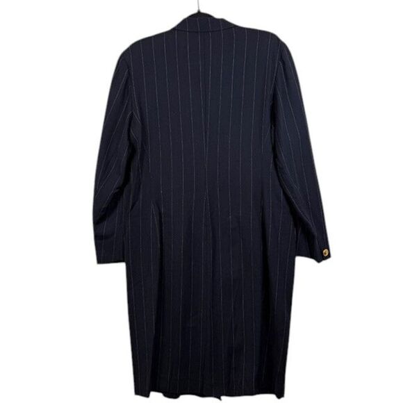 NWT Vintage Wool Rodier Blazer Dress Double Breasted Navy Pinstripe Size 12 (44) - Picture 4 of 13